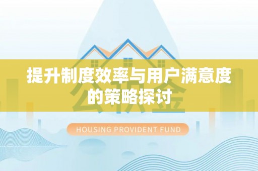 保定提升制度效率与用户满意度的策略探讨